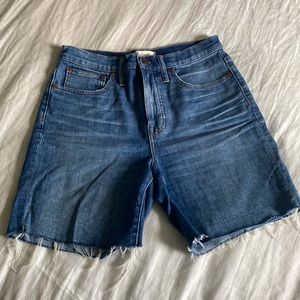 Madewell High Rise Denim Mid Length Shorts